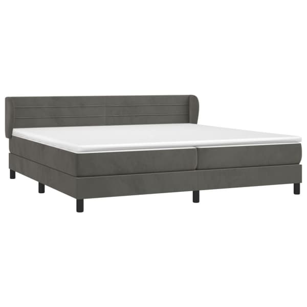 Ramsäng med madrass mörkgrå 200x200 cm sammet