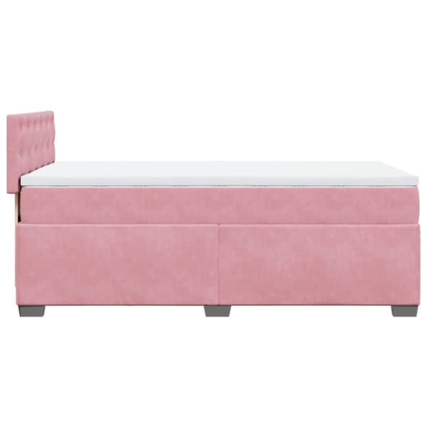 Ramsäng med madrass rosa 100x200 cm sammet