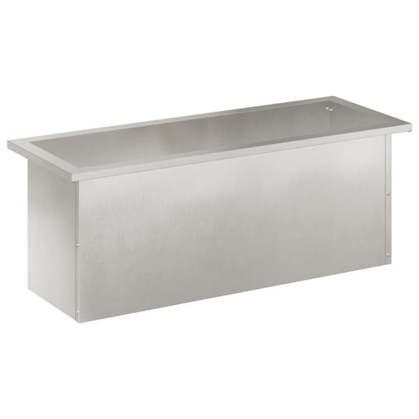 Odlingslåda med LED Silver 30 x 80 x 30 cm Rostfritt stål
