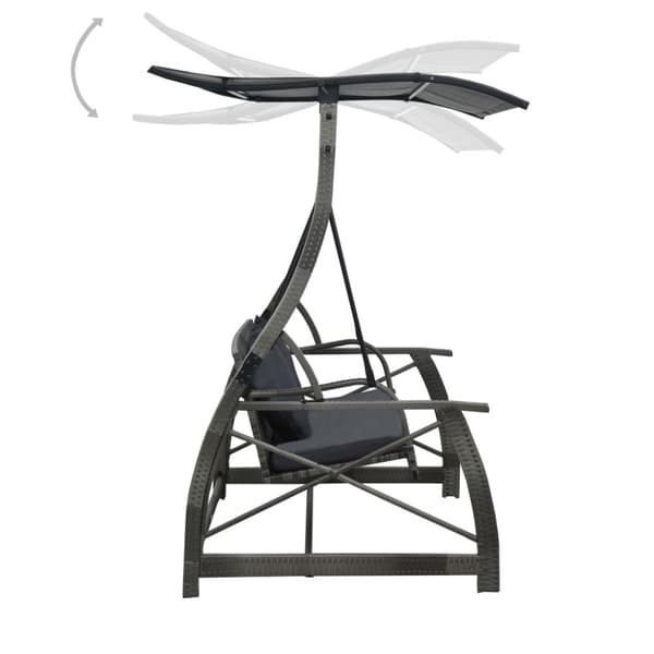 Hammock 3-sits med tak konstrotting grå