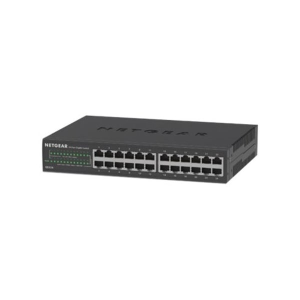NETGEAR GS324v2 - switch - 24 portar - ohanterad - rackmonterbar Svart