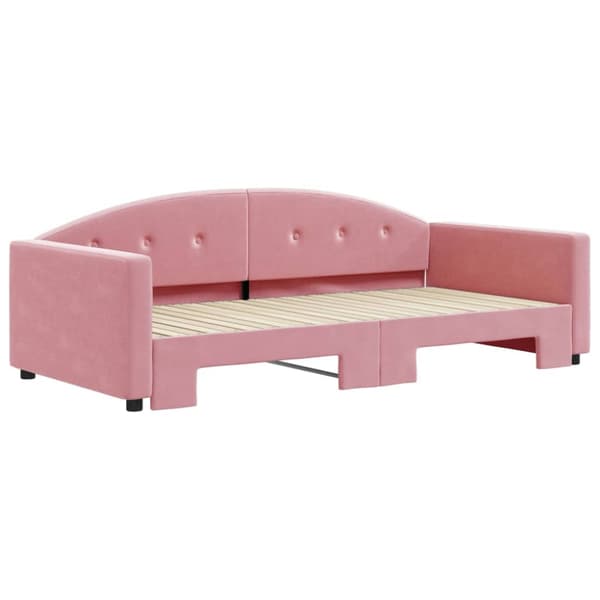 Dagbädd utdragbar rosa 100x200 cm sammet