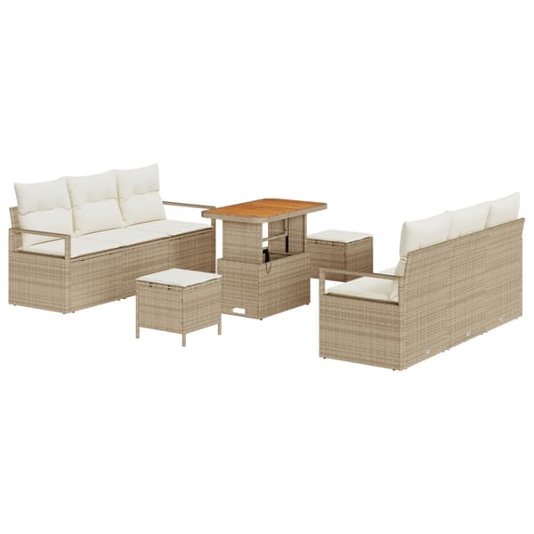 Trädgårdsoffset 9 st Beige konstrotting