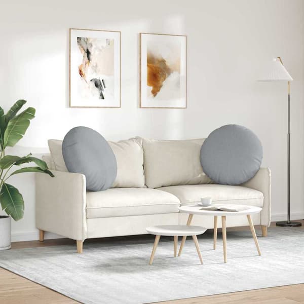 Sittkuddar 2 pcs Ljusgrå Ø80 x 29 cm tyg