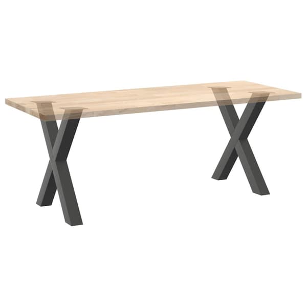 Matbordsben X-formade 2 st antracit 70x(72-73) cm stål