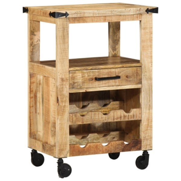 Kökstrolley 55x40x80 cm Massivt Grovt Mangoträ