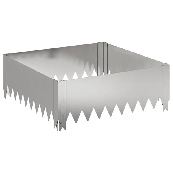 Kant för gräsmatta 4 st 60 x 60 x 20 cm Stål Silver