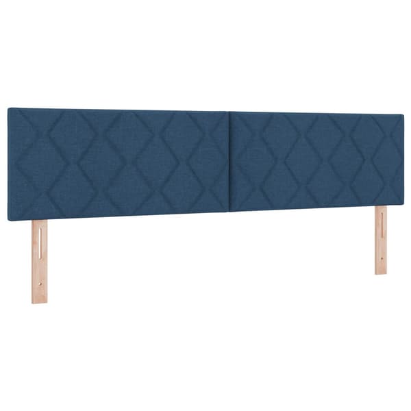 Boxspring säng med madrass och LED Blå 180 x 200 cm Tyg