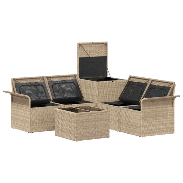 Soffset 6 st 4-Antal sittplatser Beige och Ljusgrå