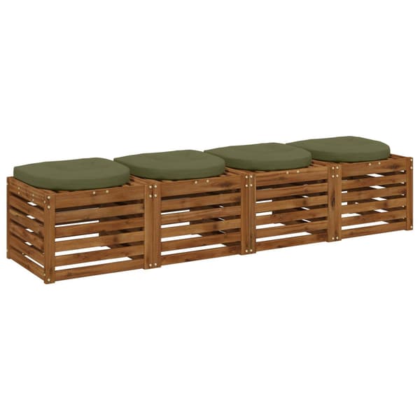 4-delade Sittdynor 4 st 100% Polyester Olivgrön 40 x 40 x 5 cm