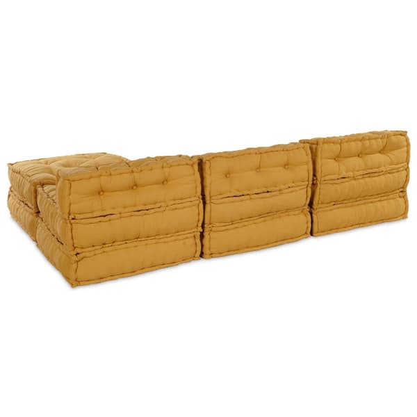 Modulsofa enhet Tyg Gul 210 x 140 x 56 cm