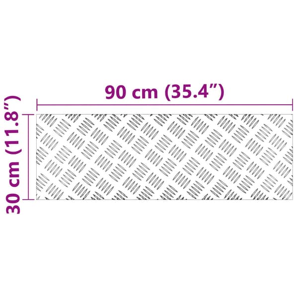 Trappsteg 4 st 90 x 30 cm Silver Aluminium Rektangulär