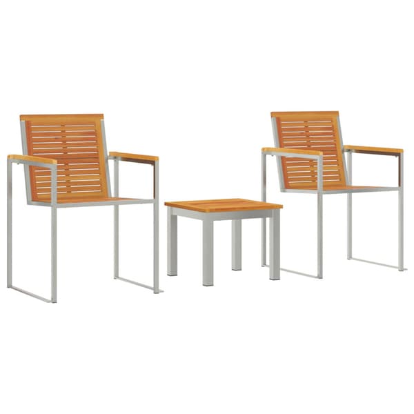 Solstol 3 pcs Brun Massivt Akaciaträ