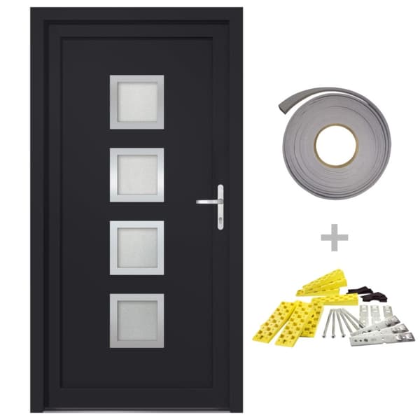 Ytterdörr antracit 98x190 cm PVC