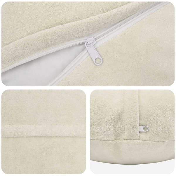Kudde med kudde HEERLEN 2 st Gräddvit Mikrofiber Fleece
