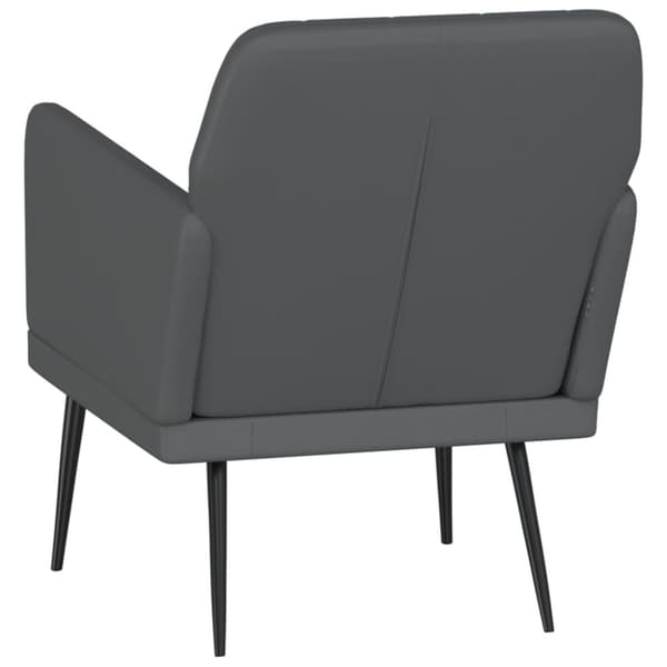 Fåtölj grå 61x78x80 cm konstläder