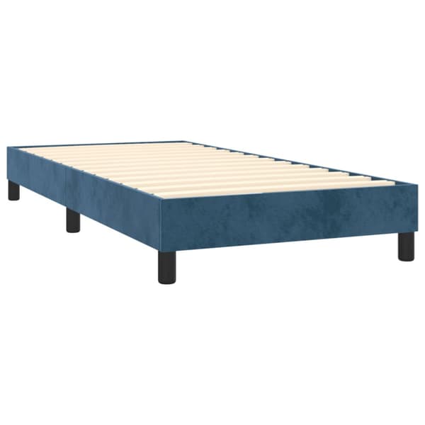 Ramsäng med madrass mörkblå 80x200 cm sammet