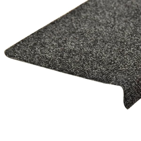 Trappmattor självhäftande 10 st 65x21x4 cm mörkgrå rektangulär kant