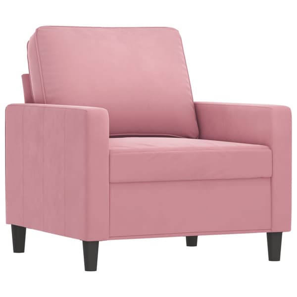 Soffgrupp med dynor 4 delar rosa sammet