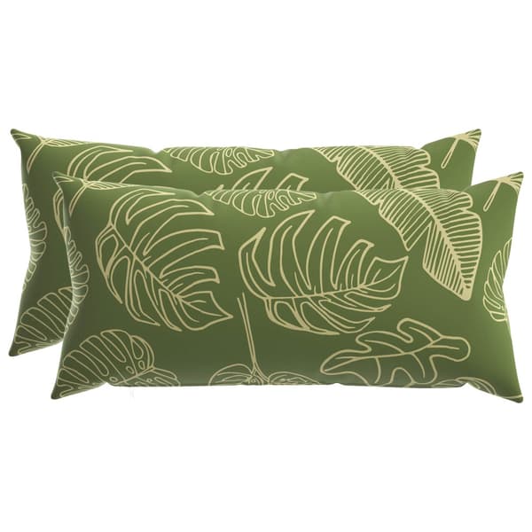 Kudde med kudde HEERLEN 2 st Bladdesign Polyester