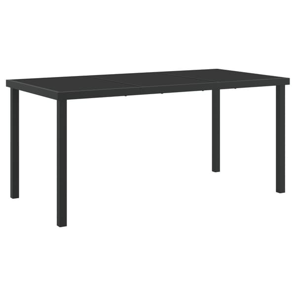 Trädgårdsmöbelset 7 pcs Svart konstrotting