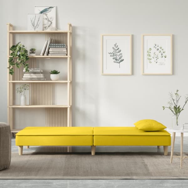 Bäddsoffa ljusgul tyg