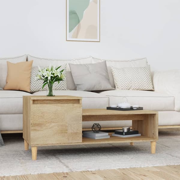 Soffbord sonoma-ek 100x50x45 cm konstruerat trä