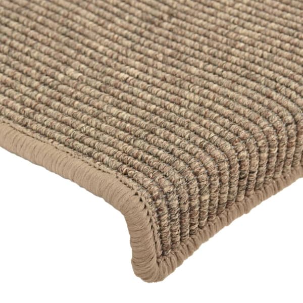 Trappmattor 15 st 65x21x4 cm mörkbeige rektangulär kant