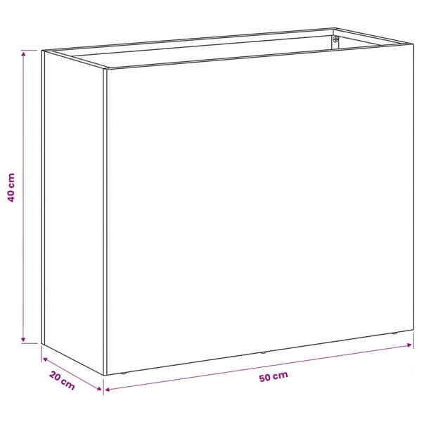 Trädgårdsplanterare 2 st Silver 50 x 20 x 40 cm
