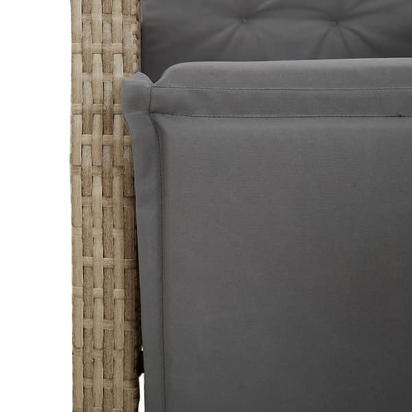 Bistrogrupp med dynor 3 delar beige konstrotting