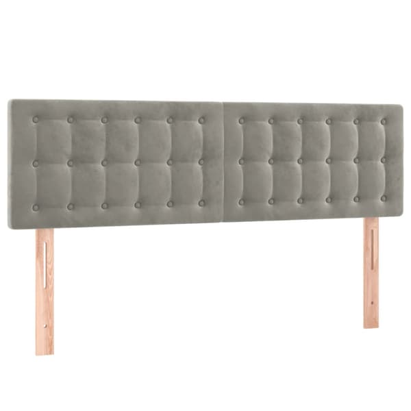 Ramsäng med madrass ljusgrå 140x200 cm sammet