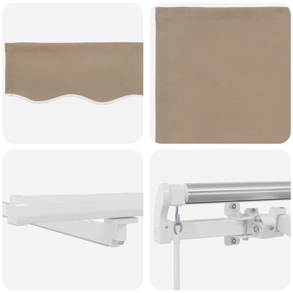 Utfällbar markis Beige 350 x 250 cm Tyger och Stål
