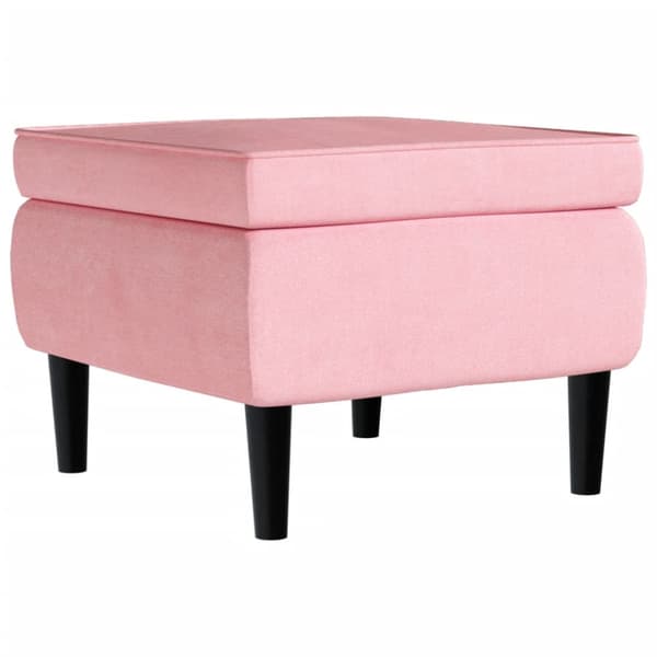 Öronlappsfåtölj med pall rosa sammet