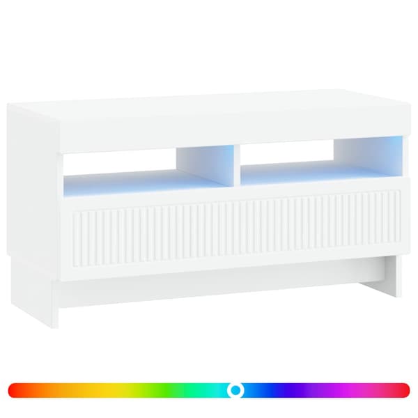 LED TV-skåp Vit Konstruerat trä