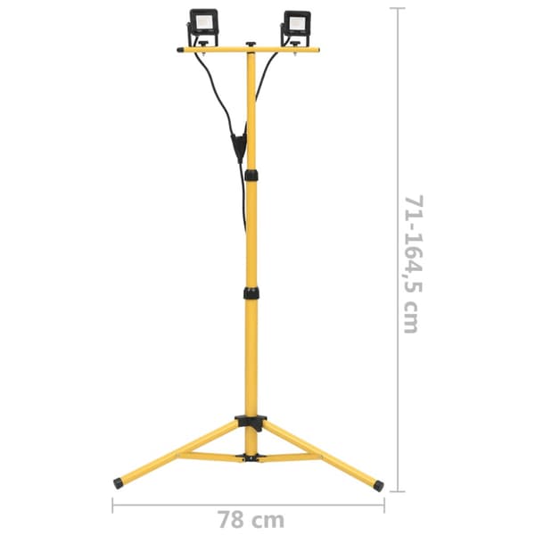 Strålkastare med stativ 2x10 W LED varmvit