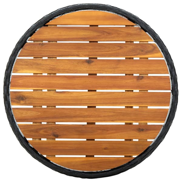 Trädgårds Bistro Set 3 pcs Svart konstrotting