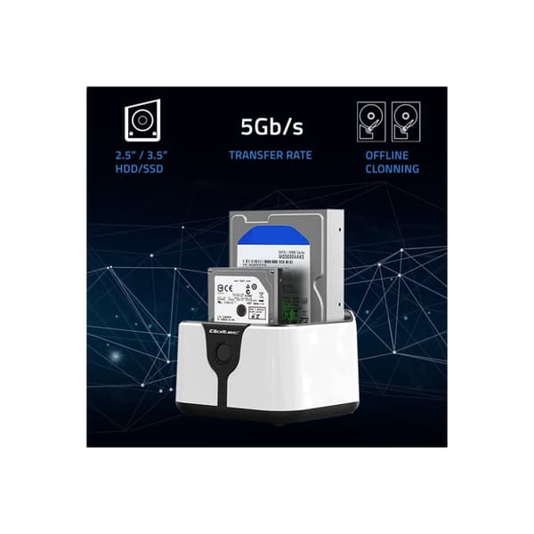 Qoltec - HDD / SSD dockningsstation - SATA 6Gb/s - USB 3.0