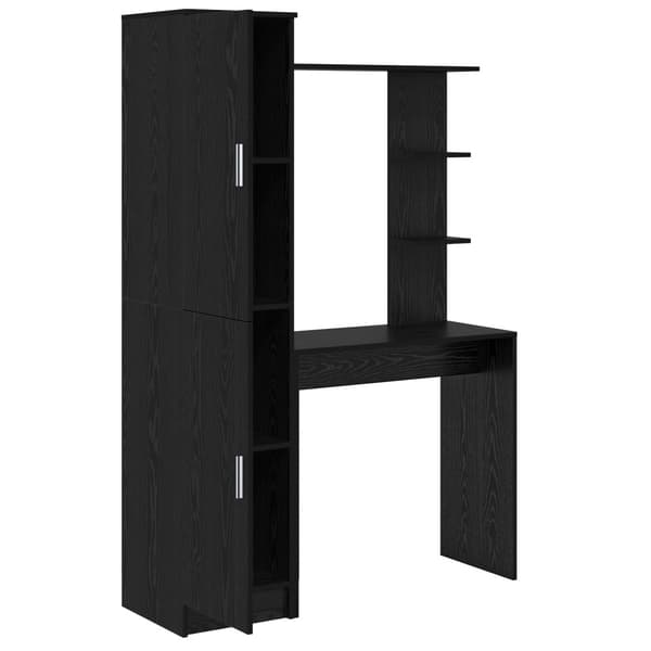 Skrivbord 2 pcs Svart Ek