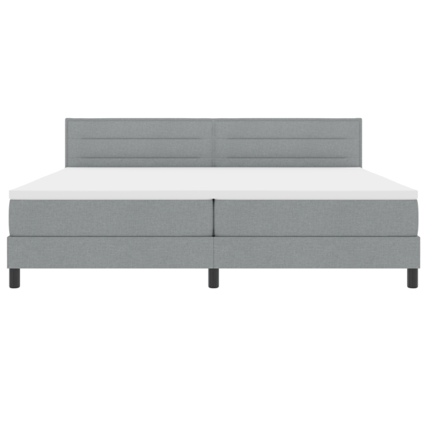 Bäddfjäder med LED-ljusslingor Ljusgrå 200 x 200 cm tyg