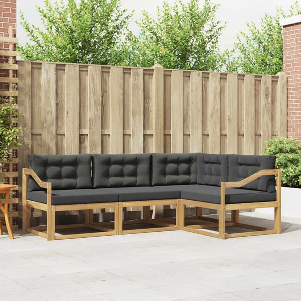 Utomhussoffset med kudde 3 pcs Vit och antracit Polyester
