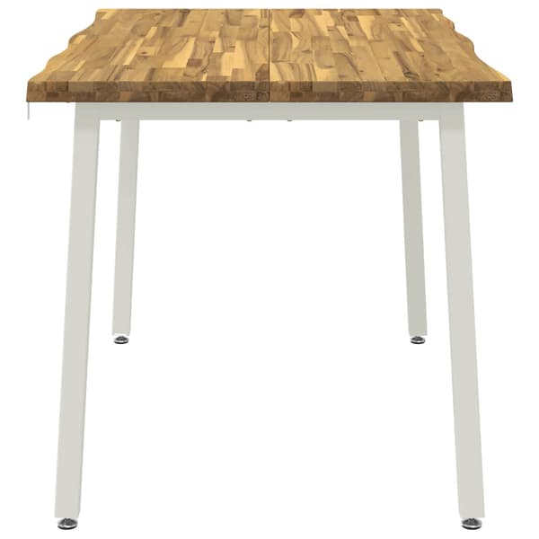 90 x 55 x 75 cm Massivt Akaciaträ Vit Rektangulär