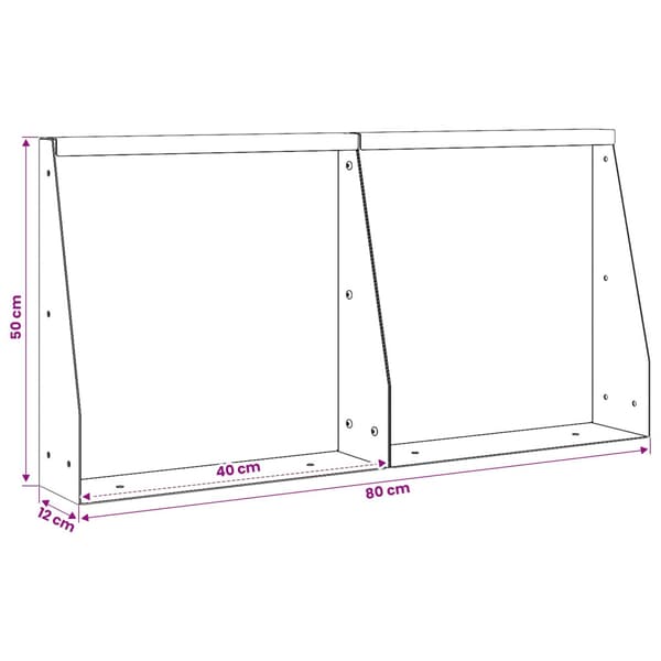 Stödvägg 2 st 40 x 12 x 50 cm Galvaniserat stål Silver