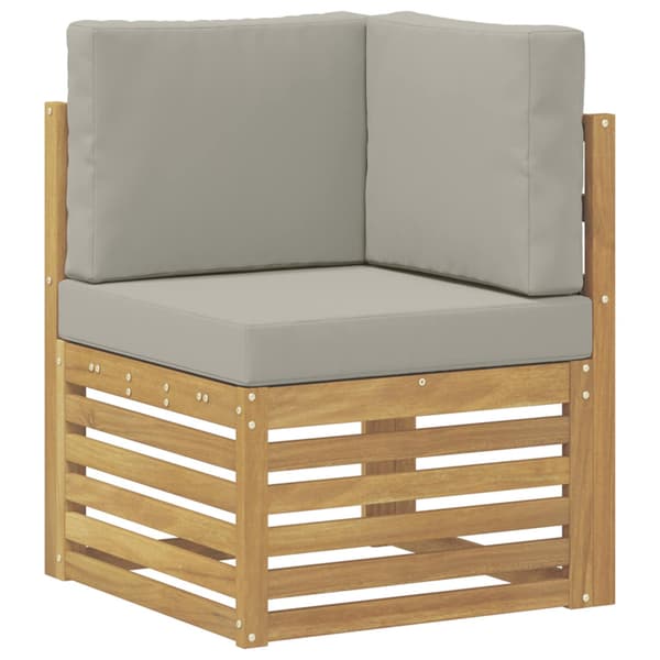 Utomhussoffset 4 pcs Vit och ljusgrå Polyester
