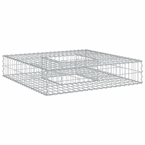 Gabion upphöjd säng Silver