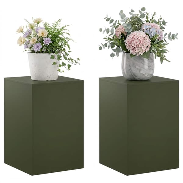Växtställ 2 pcs Olivgrön 40 x 40 x 60 cm Stål