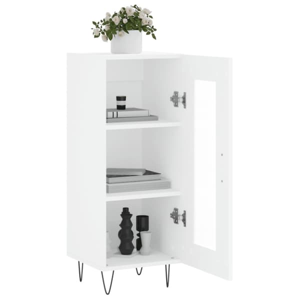 Skänk vit 34,5x34x90 cm konstruerat trä