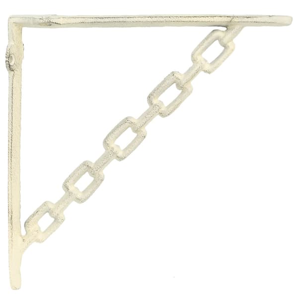 Väggshyllfästen 12 st Antik vit 14,5 x 14,5 x 3 cm Stål