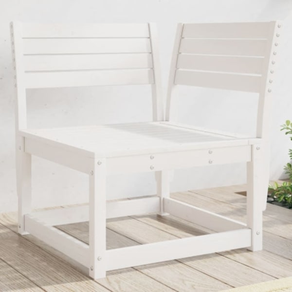 Trädgårdssoffa hörn vit 73x73x78 cm massiv furu