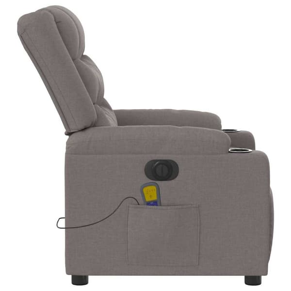 Elektrisk massagefåtölj taupe tyg
