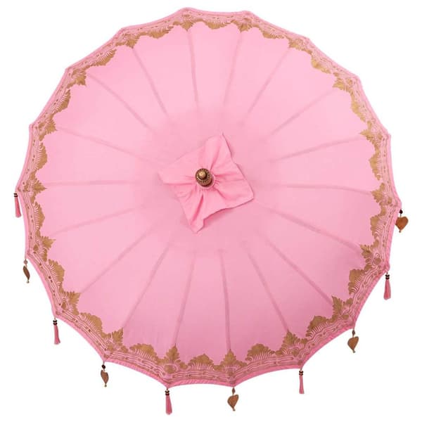 Balinesisk Parasol Rosa 185 x 185 x 260 cm Bomull